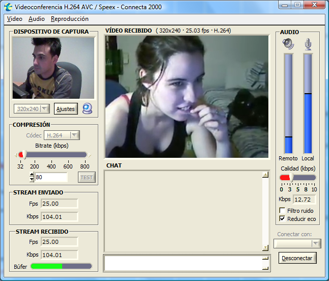chat y webcam. 
