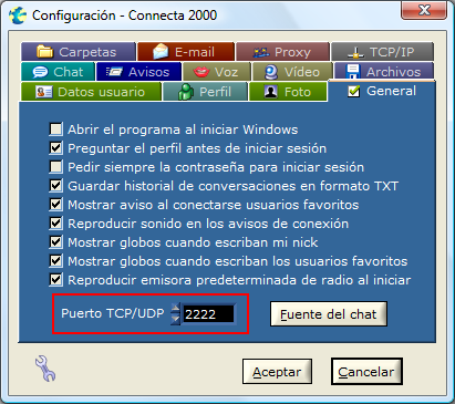 Configuracin - Puerto TCP/UDP