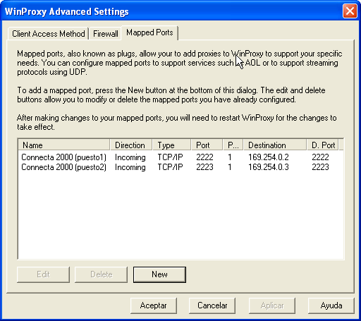 WinProxy Settings